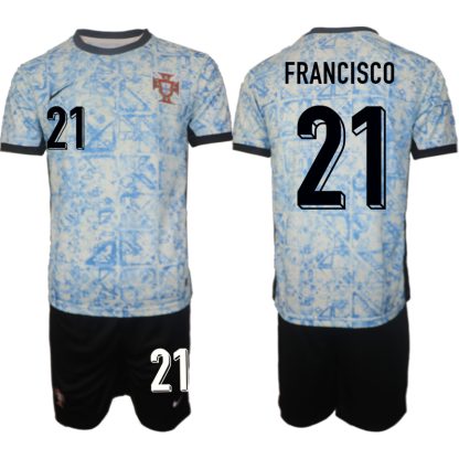 Neues Trikots Kaufen Portugal trikot EM 2024 Auswärts Trikot mit Aufdruck Francisco 21