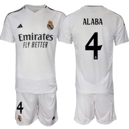 Fußballtrikots Herren Real Madrid 2024-25 Heimtrikot trikotsatz David Alaba 4