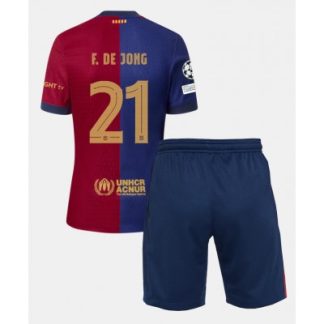 Günstig Fußball Trikotsätze Kinder FC Barcelona 2024-25 Heimtrikot Frenkie de Jong 21