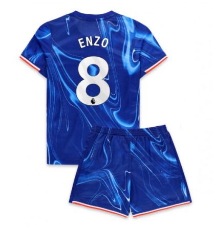 Günstige Chelsea Kinder Set Heimtrikot 2024-25 mit Aufdruck Enzo Fernandez 8