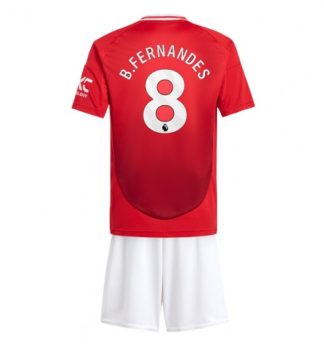 Günstige Fußballtrikot Kinder Set Manchester United Heimtrikot 2024-25 Bruno Fernandes 8