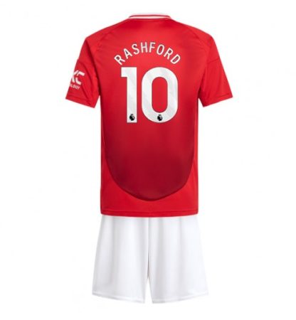 Günstige Fußballtrikot Kinder Set Manchester United Heimtrikot 2024-25 Marcus Rashford 10