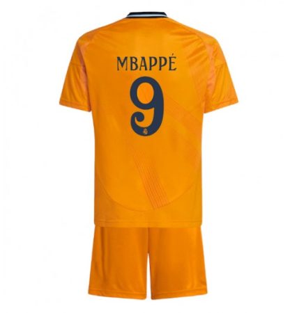 Günstige Kinder Fußball Trikot Real Madrid 24-25 Auswärtstrikot trikotsatz Kylian Mbappe 9