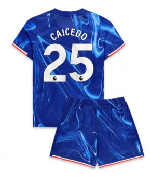 Günstige Kinder Fußballtrikots Set Chelsea Heimtrikot 2024-25 Moises Caicedo 25