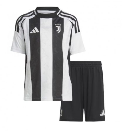 Neuen Fußballtrikot Kinder Set Juventus Heimtrikot 2024-25 schwarz weiß