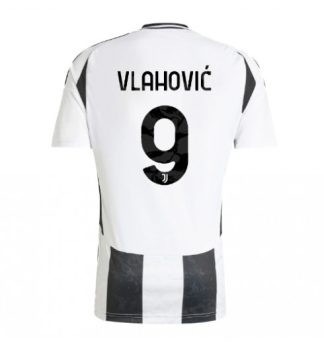 Neuen Juventus Heimtrikot 2024-25 schwarz weiß Fussballtrikots Dusan Vlahovic 9