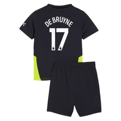 Billige Fußballtrikot Kinder Set Manchester City 2024-25 Auswärts Trikotsatz Kevin De Bruyne 17