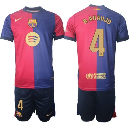 Kaufe Billige Fussballtrikots trikotsatz FC Barcelona 2024-25 Heimtrikot Ronald Araujo 4