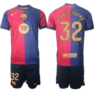 Kaufe Billige Herren Set FC Barcelona 2024-25 Heimtrikot Fußballtrikots Pablo Torre 32